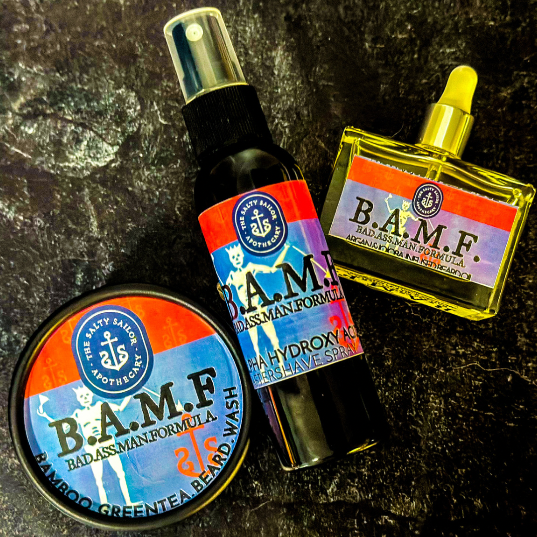 B.A.M.F. •Bad.Ass.Man.Formula.• Bamboo & Green Tea Infused Beard Wash