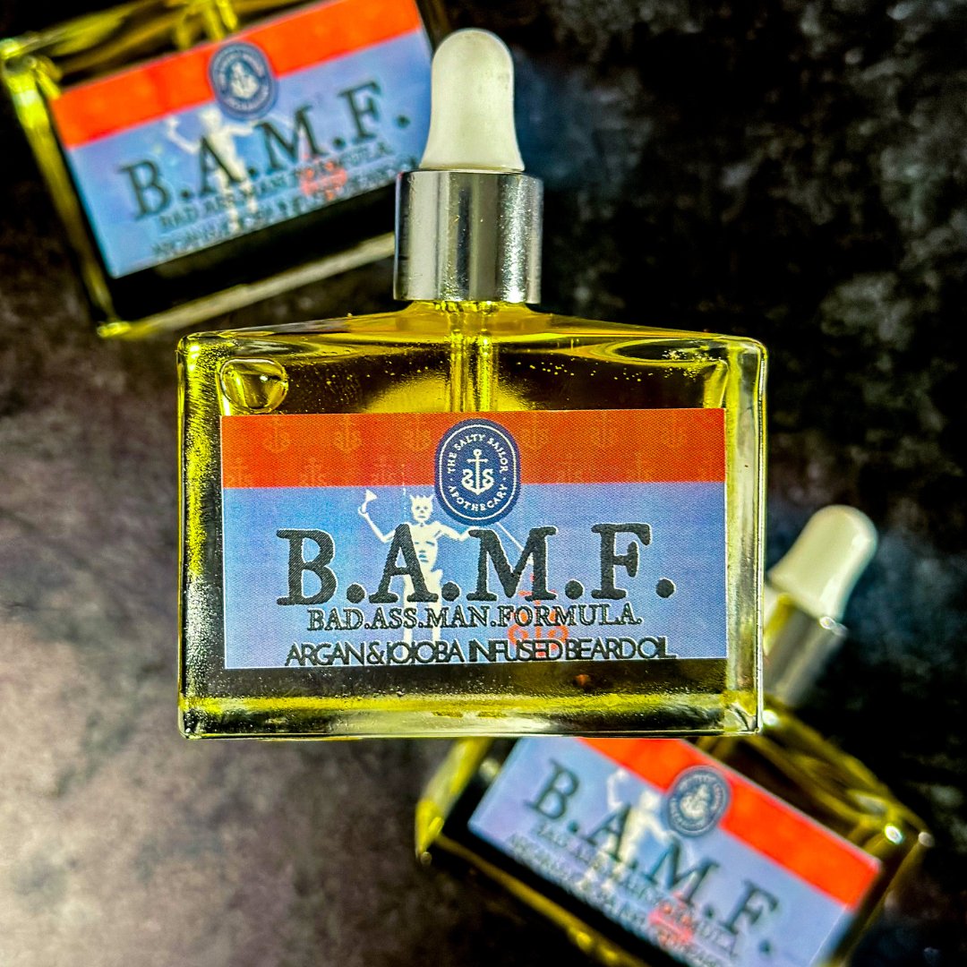 B.A.M.F. • Bad.Ass.Man.Formula. • Argan & Jojoba Beard Oil